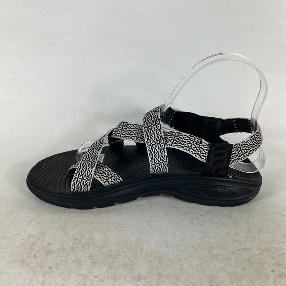 Chaco Zvolv 2 Sandals Women's 7 Black & White Hook & Loop Slingback Sandals - Picture 5 of 9